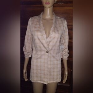 New ALTAR'D STATE ladies XS plaid Single Button Knit Blazer